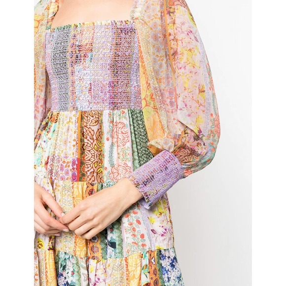 Alice Olivia Patchwork Rowan Mini Dress Large